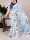 Nira By Ynf Weightless Marbal With Floral Printed With Pearl Lace Border Fancy Saree Online Wholesale